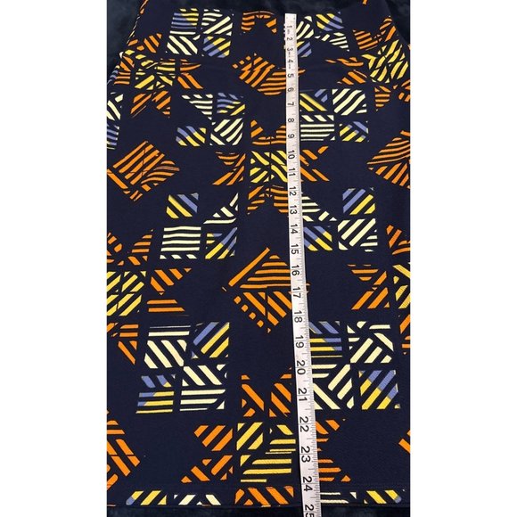 Set of 2 LuLaRoe Simply Comfy Pencil Skirts Blue Brown Geometric Women Size M - Picture 4 of 13